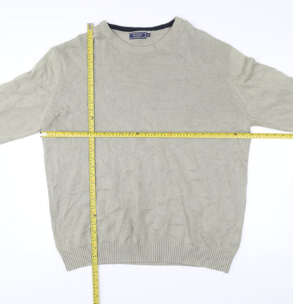 Maine New England Men's Beige 3XL Cotton Crew Neck Jumper