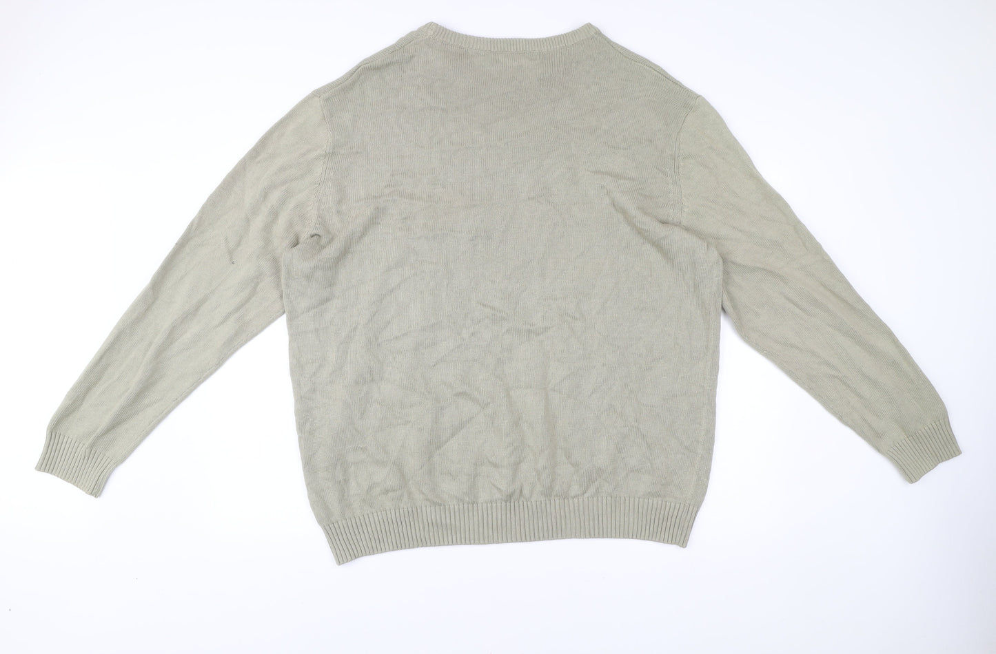 Maine New England Men's Beige 3XL Cotton Crew Neck Jumper