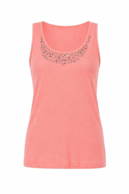 Debenhams Womens Pink Size 10 Sleeveless Beaded Tank Top