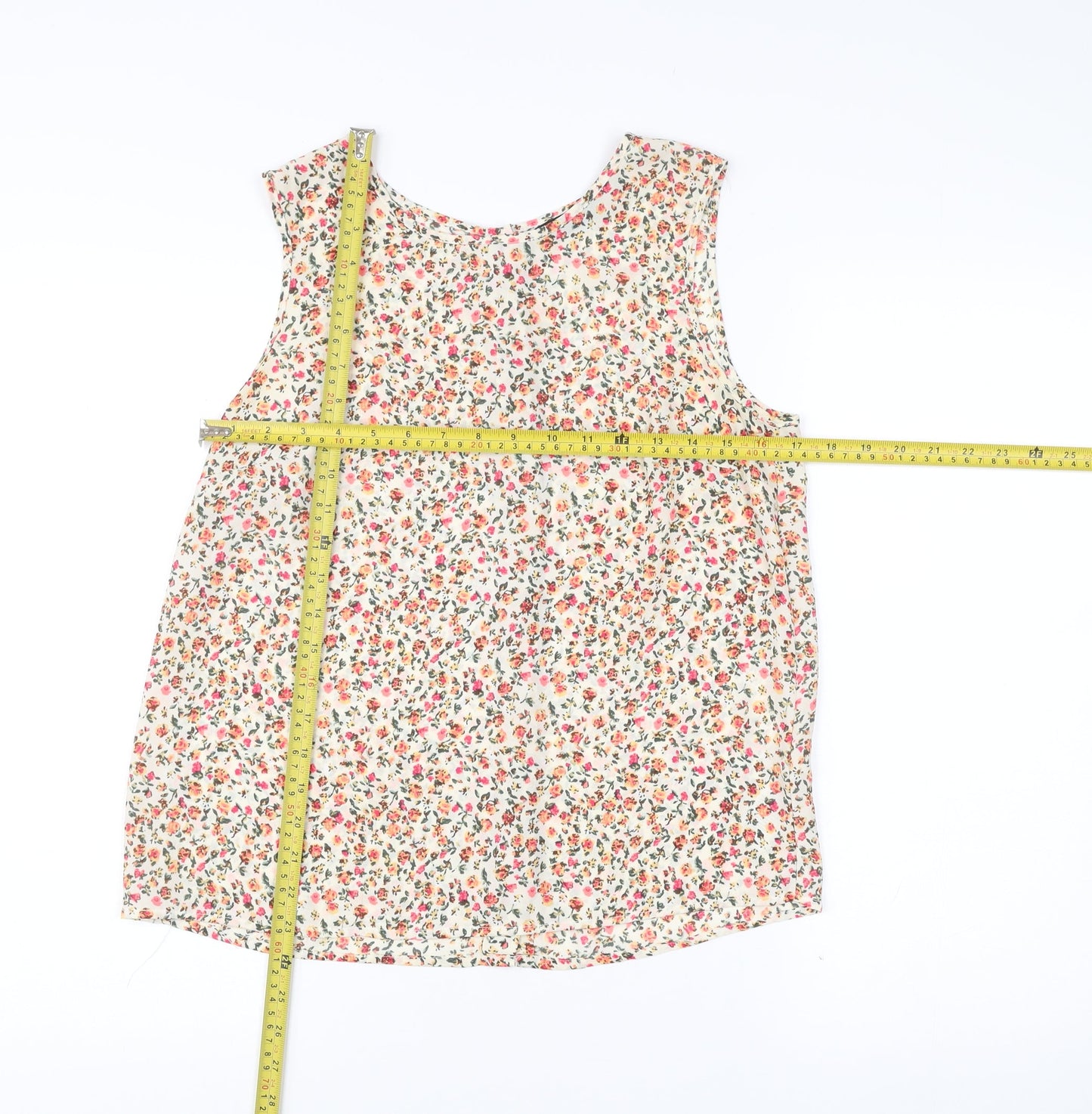 New Look Women’s Multicoloured Floral Chiffon Tank Top Size 10
