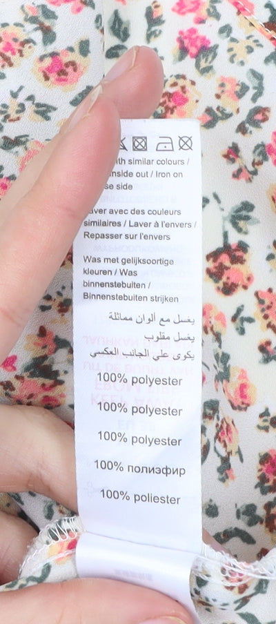 New Look Women’s Multicoloured Floral Chiffon Tank Top Size 10