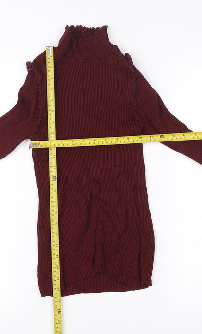Womens UK Size 6 River Island Red Basic T-Shirt