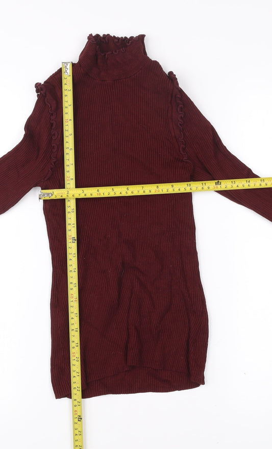 Womens UK Size 6 River Island Red Basic T-Shirt