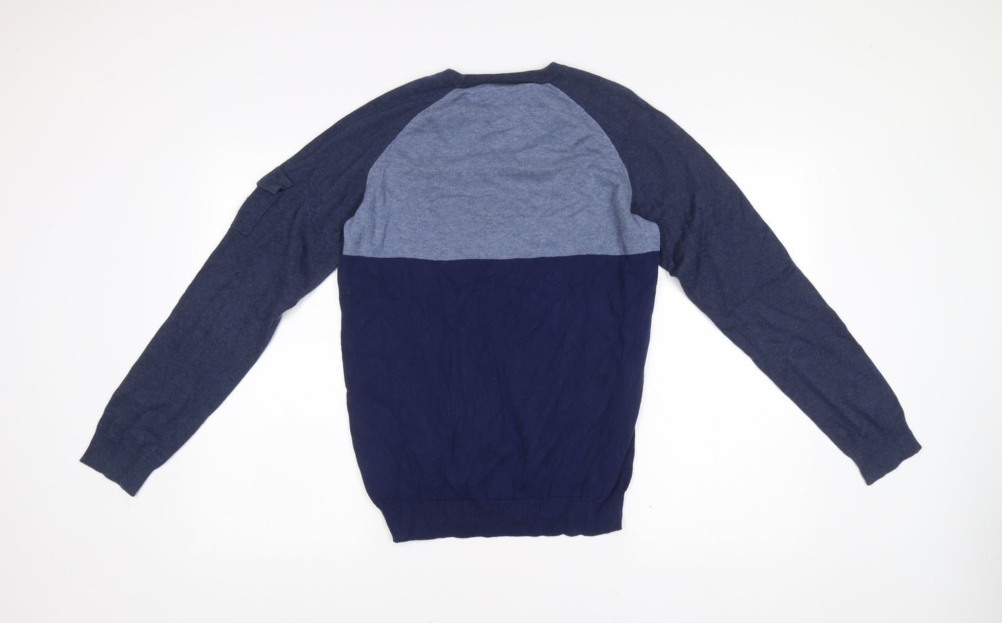 Mckenzie Mens Blue Medium Cotton Crew Neck Pullover Jumper