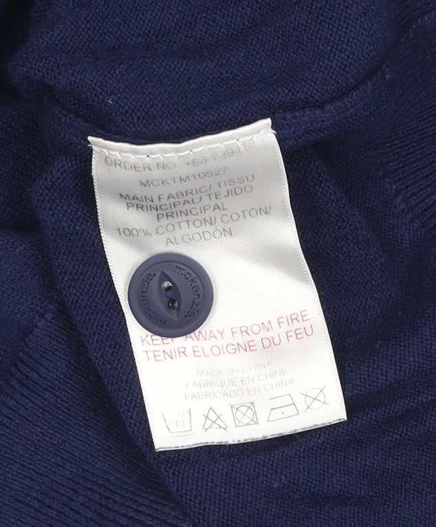 Mckenzie Mens Blue Medium Cotton Crew Neck Pullover Jumper