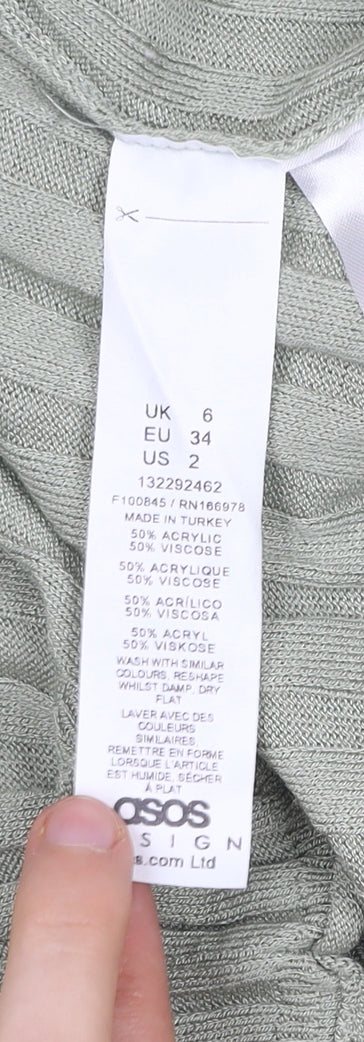 Womens UK Size 6 ASOS Green Cardigan Jumper