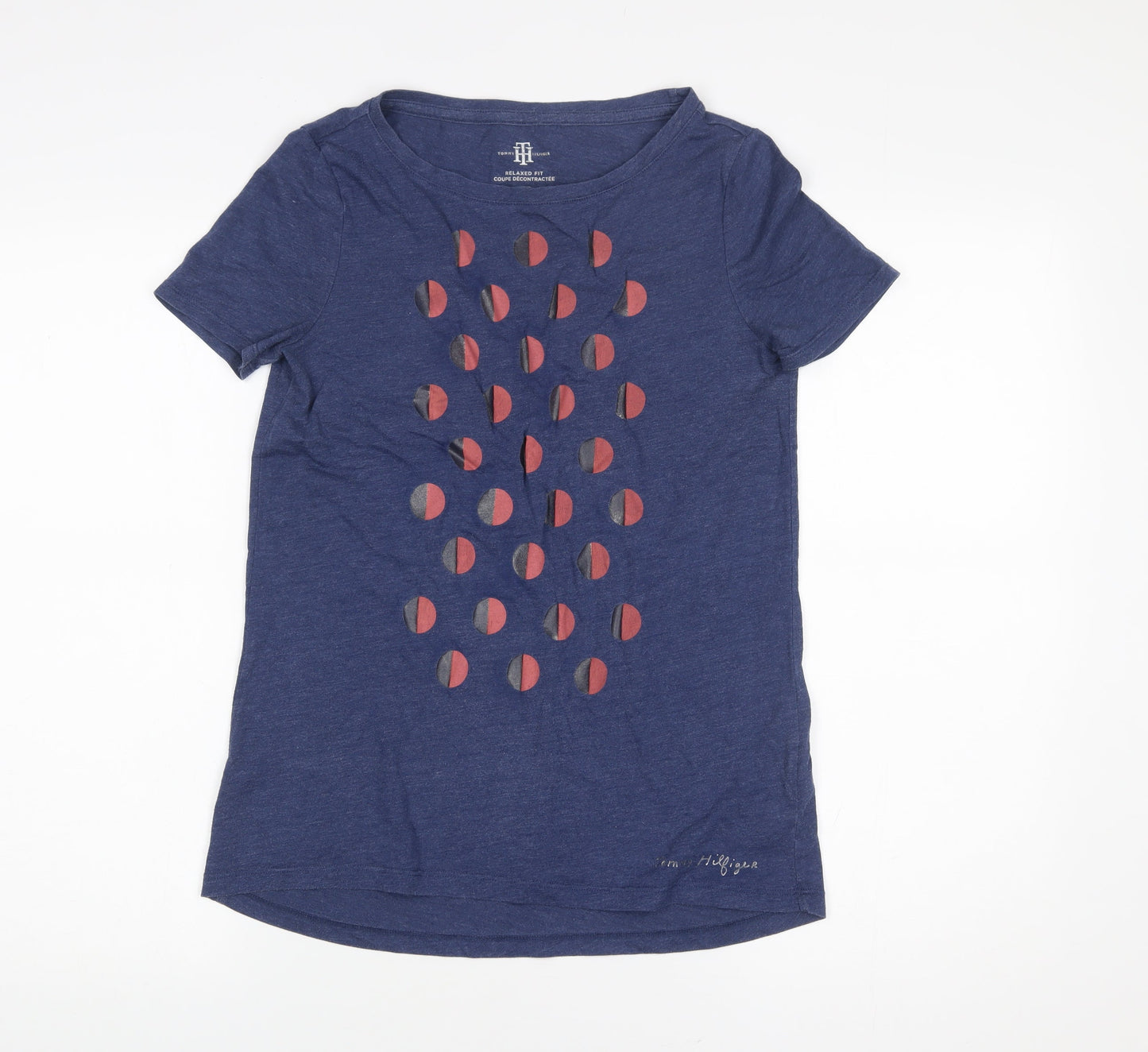 Tommy Hilfiger Men's Blue XS Relaxed Fit Graphic T-Shirt