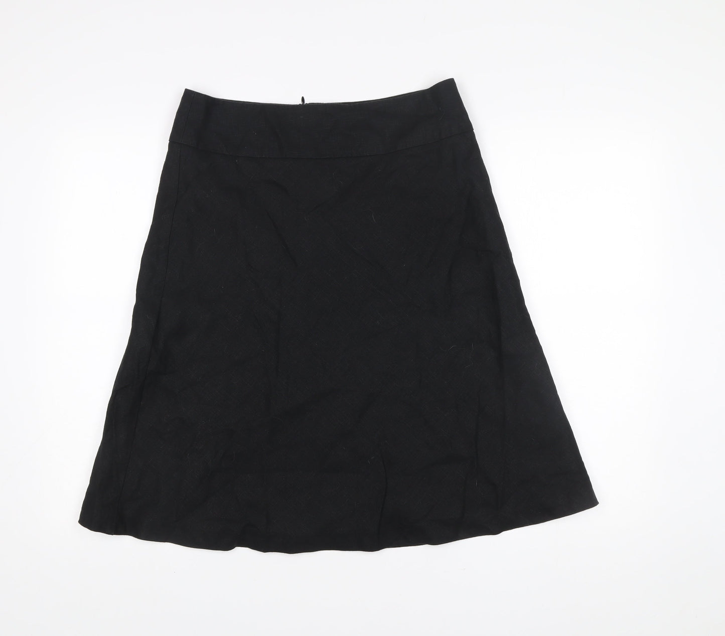 Next Women’s Black Linen A-Line Knee Length Skirt Size 12
