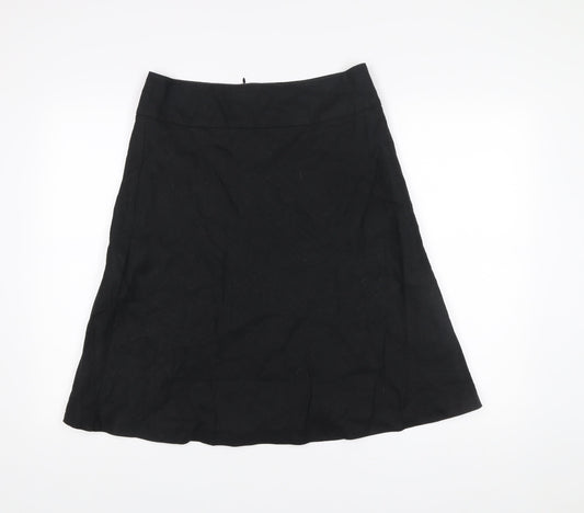 Next Women’s Black Linen A-Line Knee Length Skirt Size 12