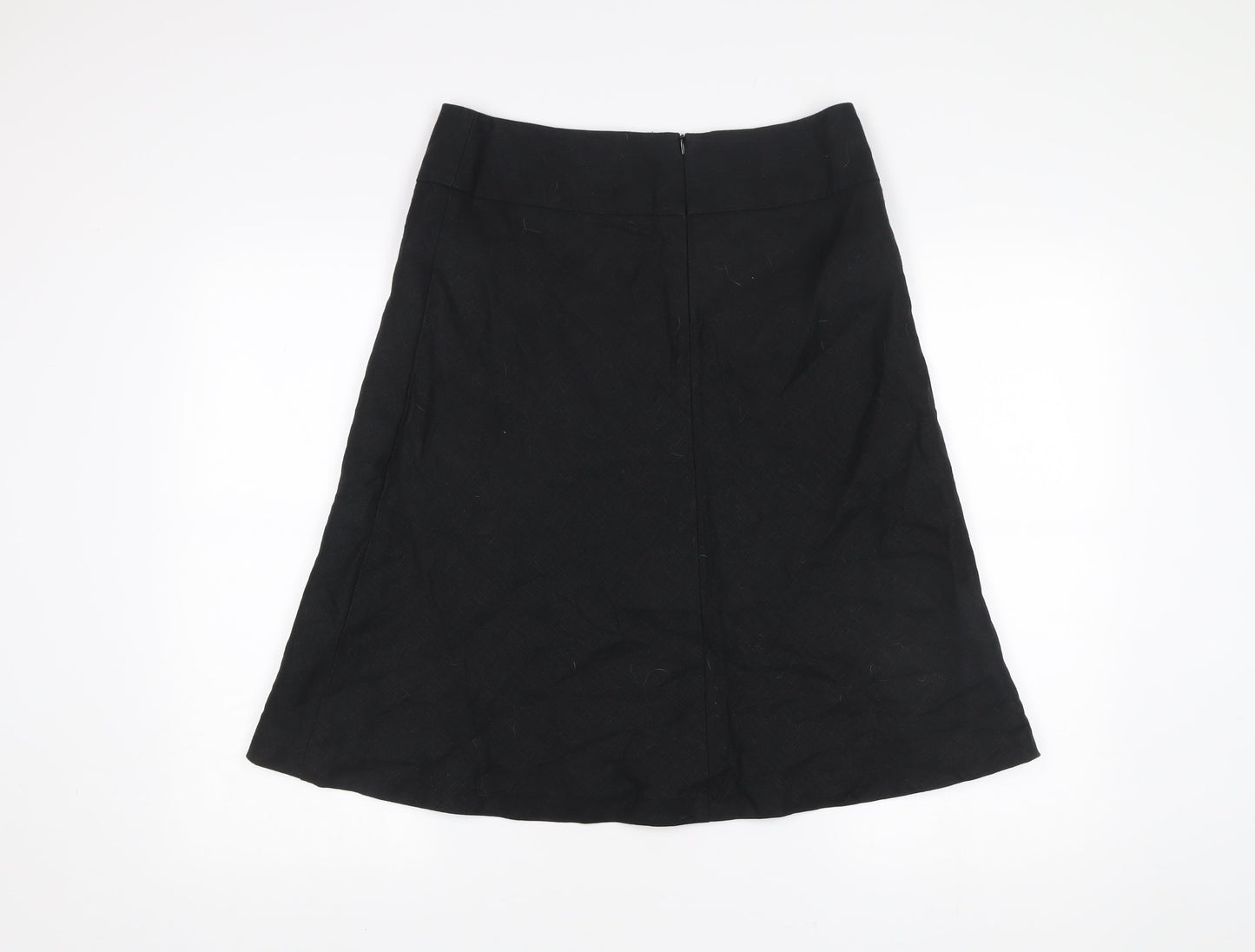 Next Women’s Black Linen A-Line Knee Length Skirt Size 12