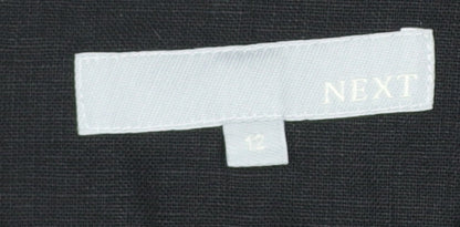Next Women’s Black Linen A-Line Knee Length Skirt Size 12