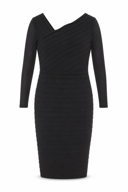 Mint Velvet Women Black Size 10 Bodycon V-Neck Knee Length Dress