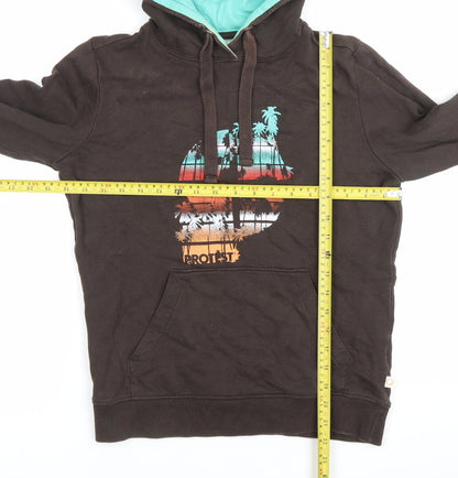 Protest Women’s Brown Pullover Hoodie M Graphic Print Cotton