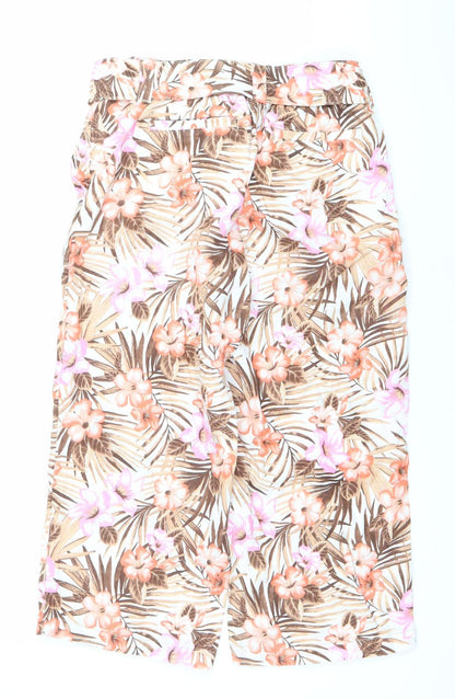Womens UK Size 10 Lands' End Regular Fit Cropped Multicoloured Trousers