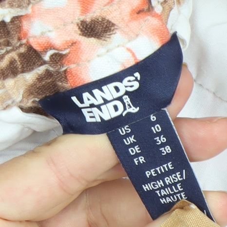 Womens UK Size 10 Lands' End Regular Fit Cropped Multicoloured Trousers