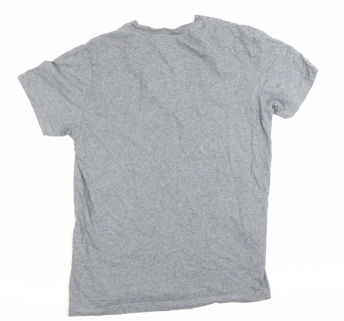 SELECTED HOMME Men's Grey Crew Neck Cotton T-Shirt Size M