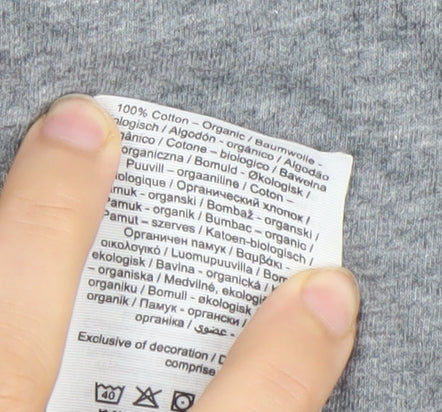 SELECTED HOMME Men's Grey Crew Neck Cotton T-Shirt Size M