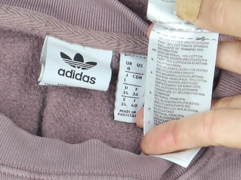 Adidas Women Purple Size 10 Crew Neck Pullover Sweatshirt