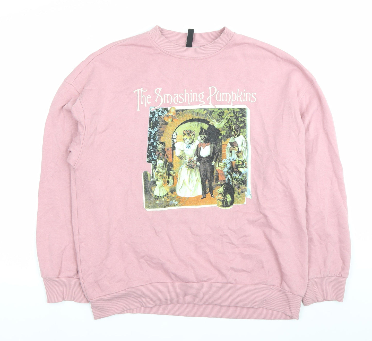 H&M Divided Womens Pink Graphic Sweatshirt Size 2XS Cotton Blend