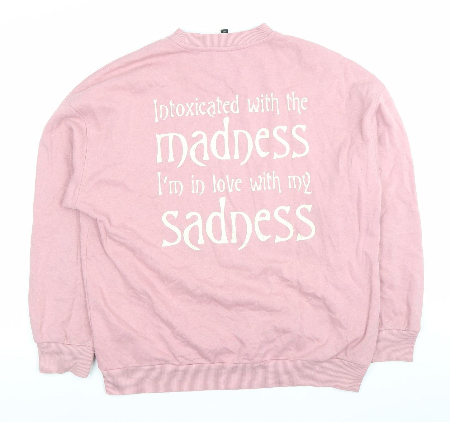 H&M Divided Womens Pink Graphic Sweatshirt Size 2XS Cotton Blend