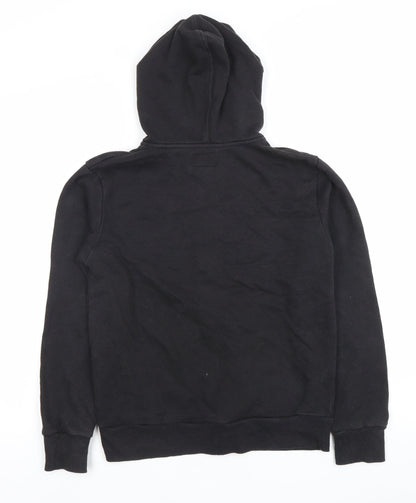Converse Boys Black Full Zip Hoodie 12-13 Years Logo Fleece Lined