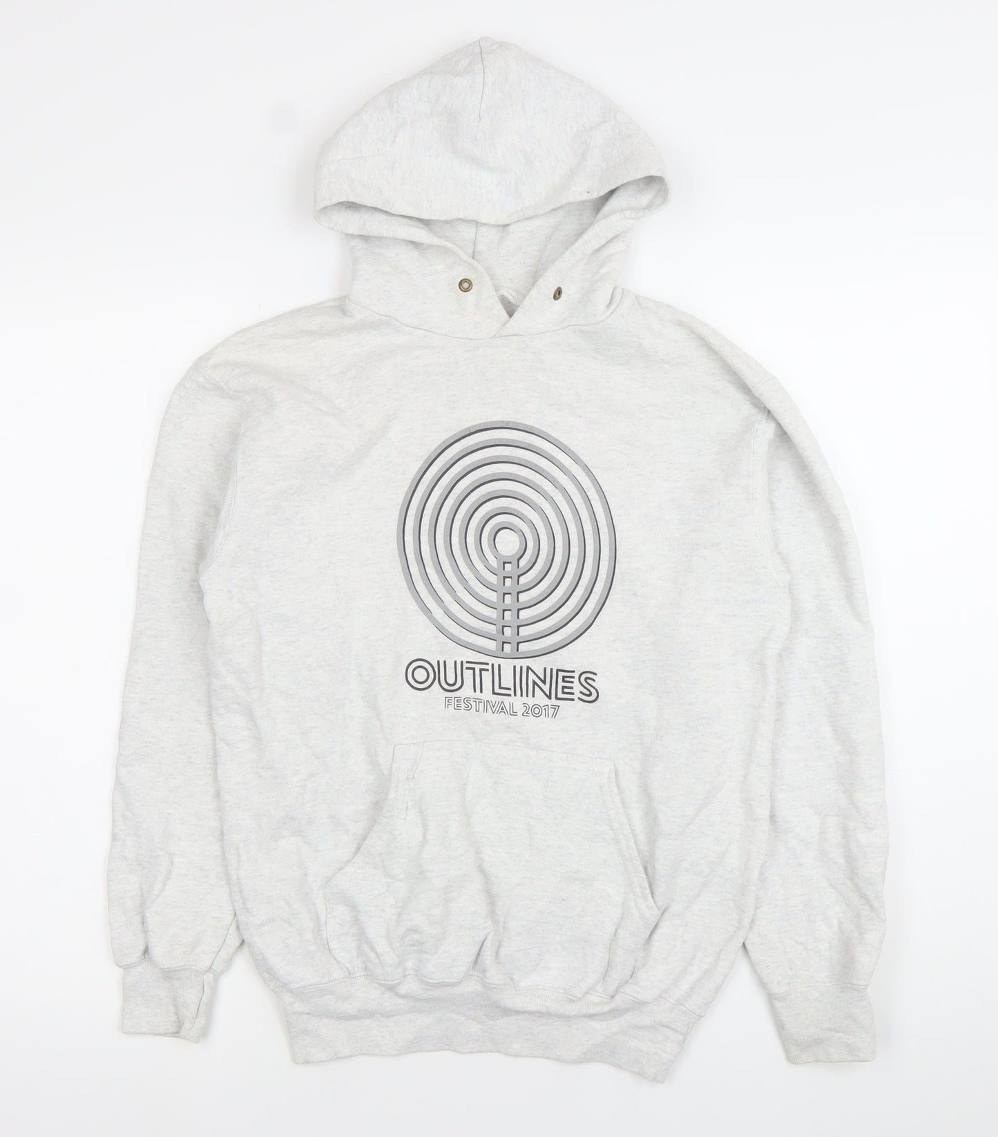 Mens UK Size S Fruit of the Loom Grey Pullover Hoodie