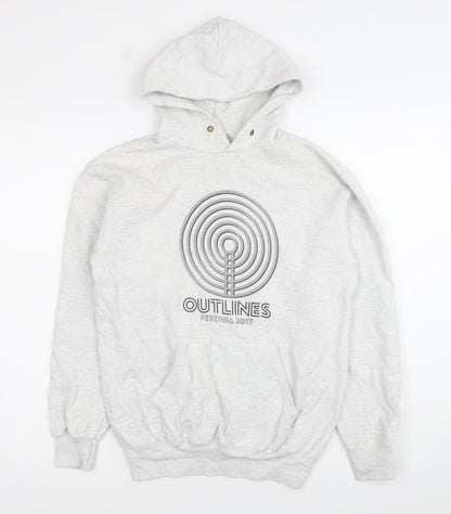 Mens UK Size S Fruit of the Loom Grey Pullover Hoodie