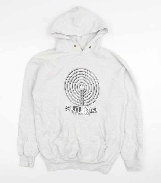 Mens UK Size S Fruit of the Loom Grey Pullover Hoodie