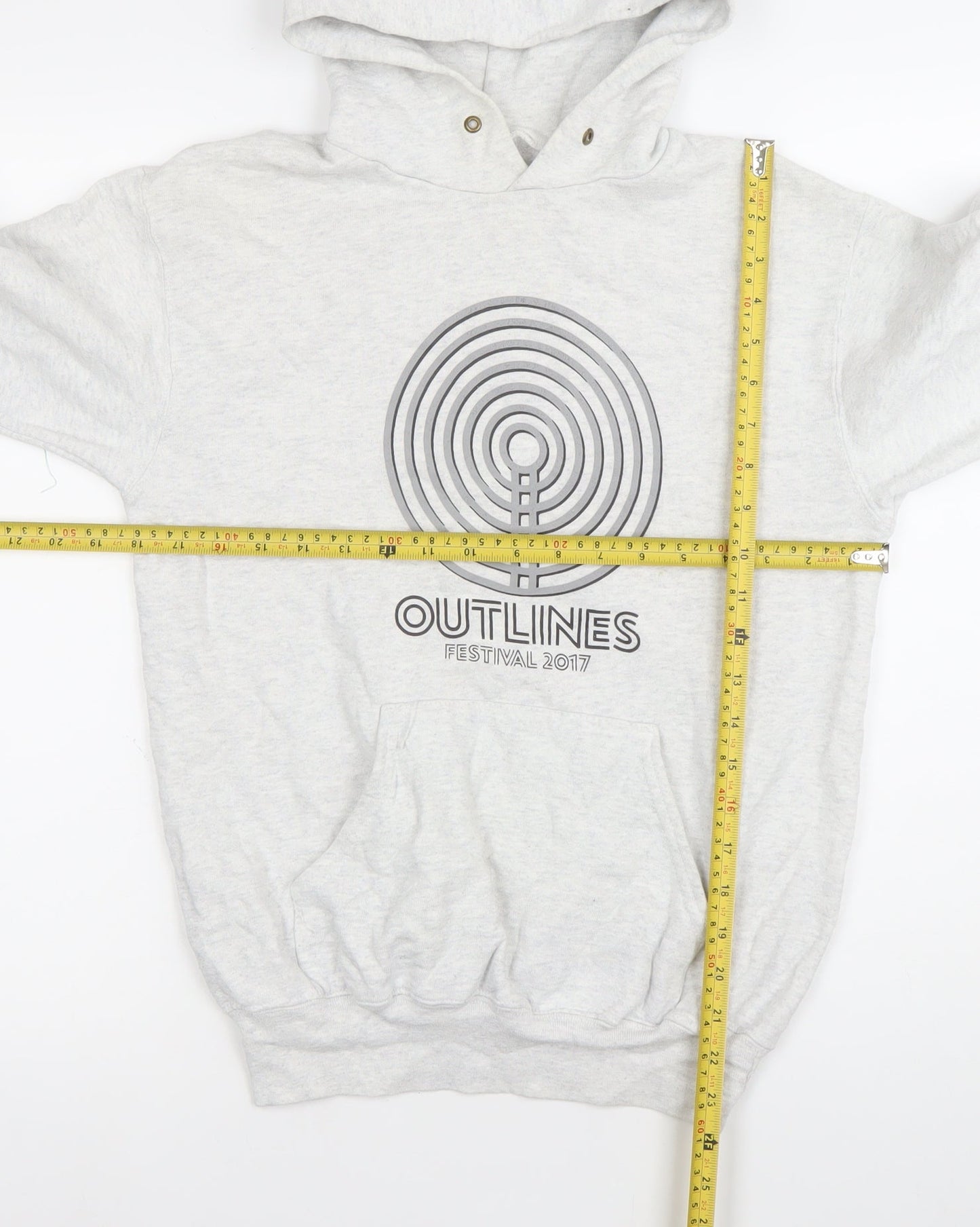 Mens UK Size S Fruit of the Loom Grey Pullover Hoodie