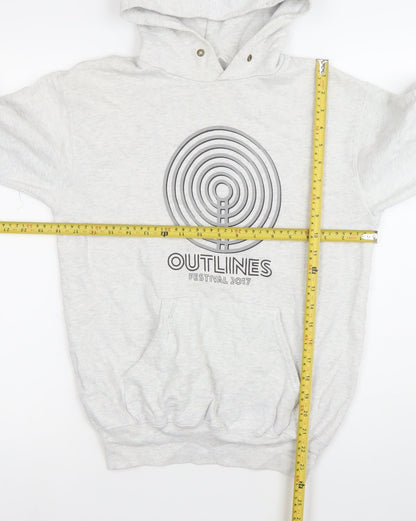 Mens UK Size S Fruit of the Loom Grey Pullover Hoodie