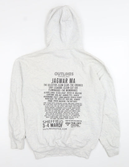 Mens UK Size S Fruit of the Loom Grey Pullover Hoodie