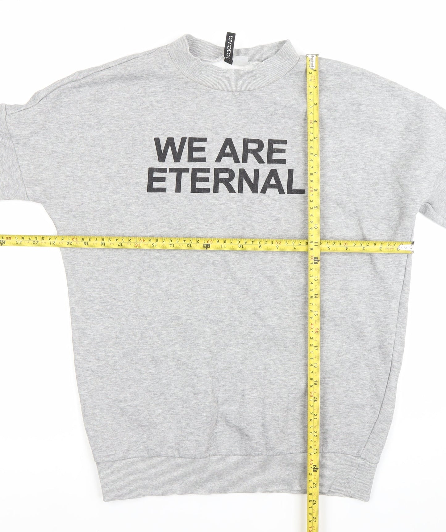 H&M Women’s Grey Pullover Sweatshirt Size 8 Graphic Print