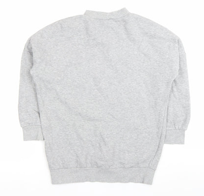 H&M Women’s Grey Pullover Sweatshirt Size 8 Graphic Print