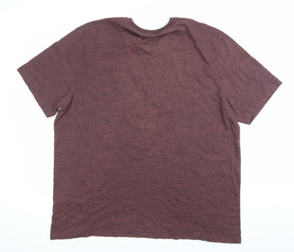 Lincoln Men’s Brown 2XL Crew Neck Short Sleeve Cotton T-Shirt