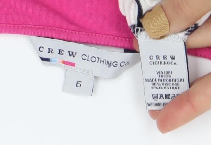 Crew Clothing Women’s Pink White Black Striped Tank Dress Size 6