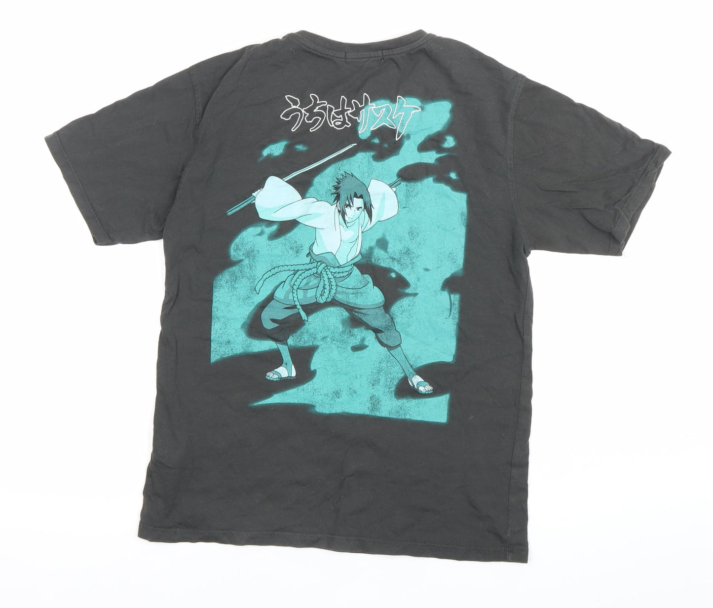 Naruto Boys Black 10 Years Sasuke Anime Graphic Cotton T-Shirt