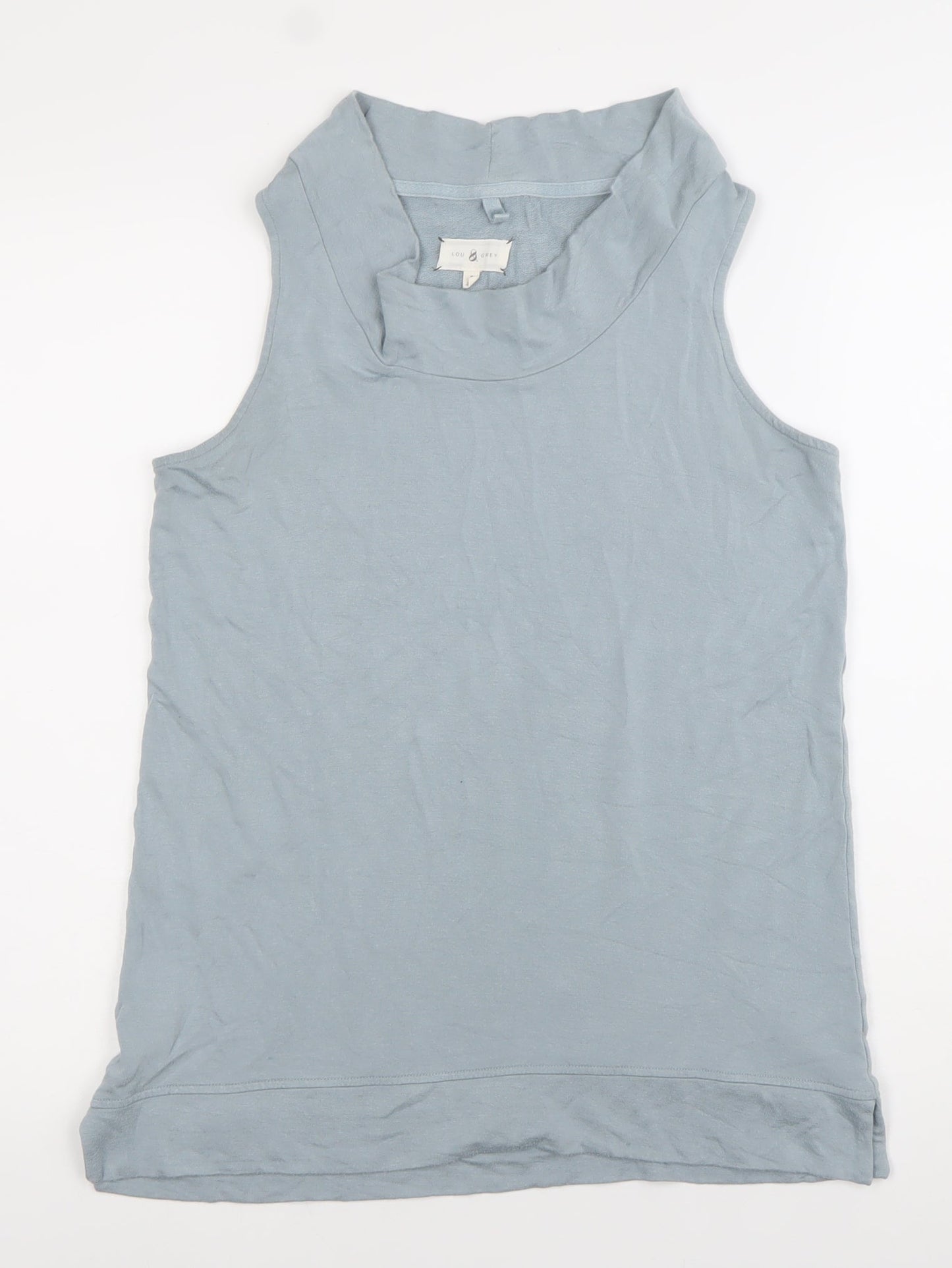 Lou & Grey Womens Blue Sleeveless Cowl Neck Tank Top Size S