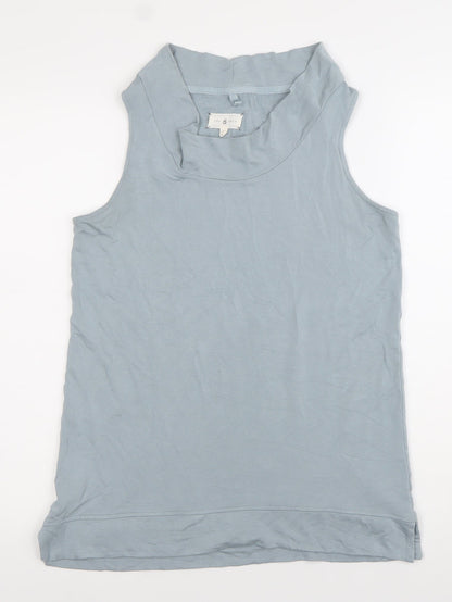 Lou & Grey Womens Blue Sleeveless Cowl Neck Tank Top Size S