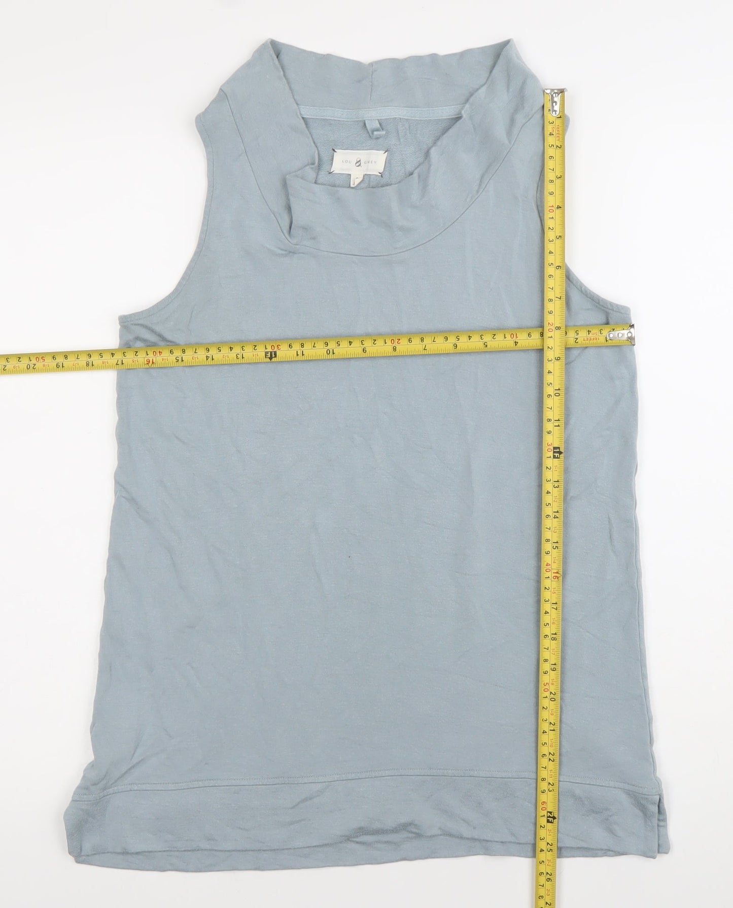Lou & Grey Womens Blue Sleeveless Cowl Neck Tank Top Size S