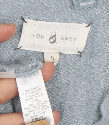 Lou & Grey Womens Blue Sleeveless Cowl Neck Tank Top Size S