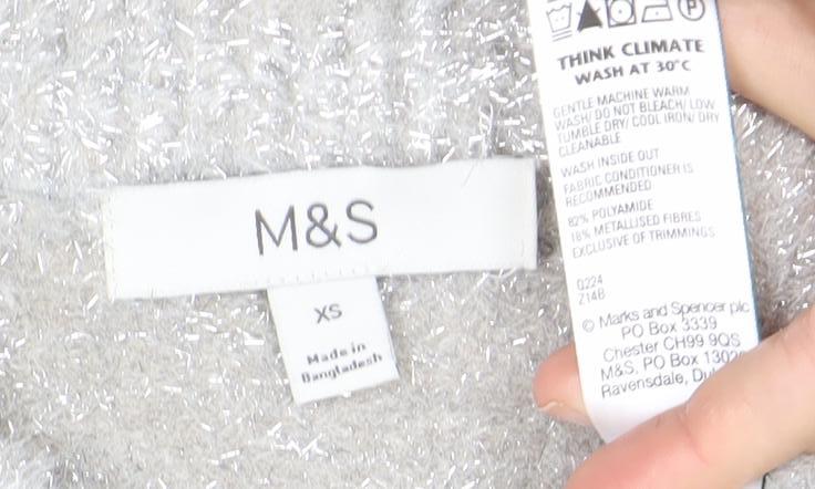 Womens UK Size XS Marks and Spencer Grey Pullover Jumper