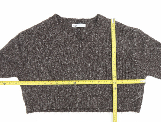 Womens UK Size 8 Zara Brown Pullover Jumper