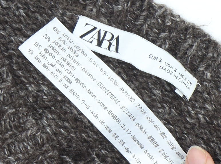 Womens UK Size 8 Zara Brown Pullover Jumper