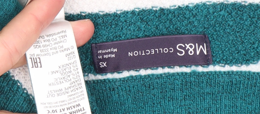 Womens UK Size XS Marks and Spencer Green Pullover Jumper