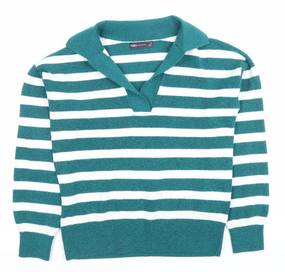Womens UK Size XS Marks and Spencer Green Pullover Jumper