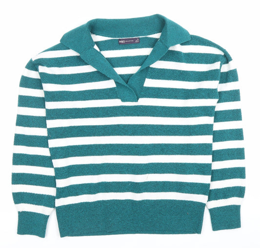 Womens UK Size XS Marks and Spencer Green Pullover Jumper
