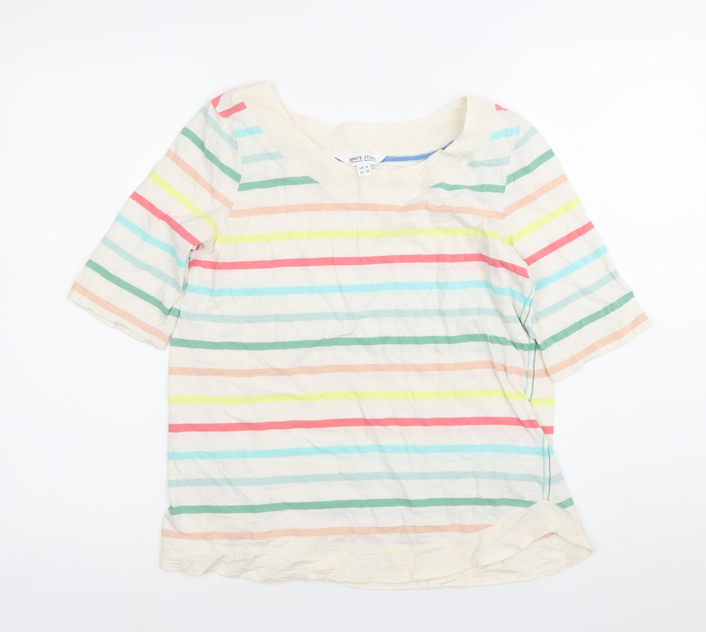 Womens UK Size 10 White Stuff Multicoloured Basic T-Shirt