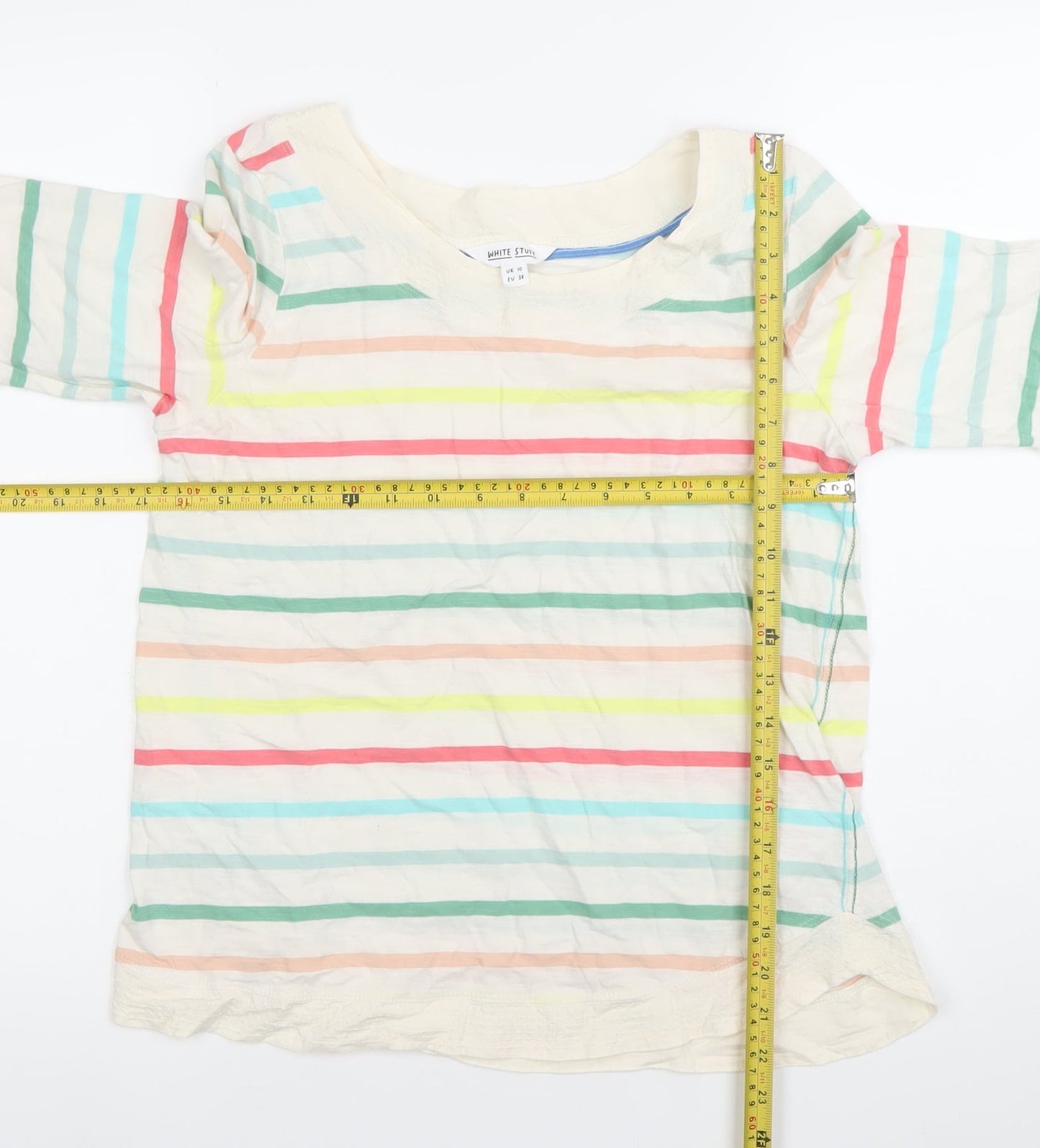 Womens UK Size 10 White Stuff Multicoloured Basic T-Shirt