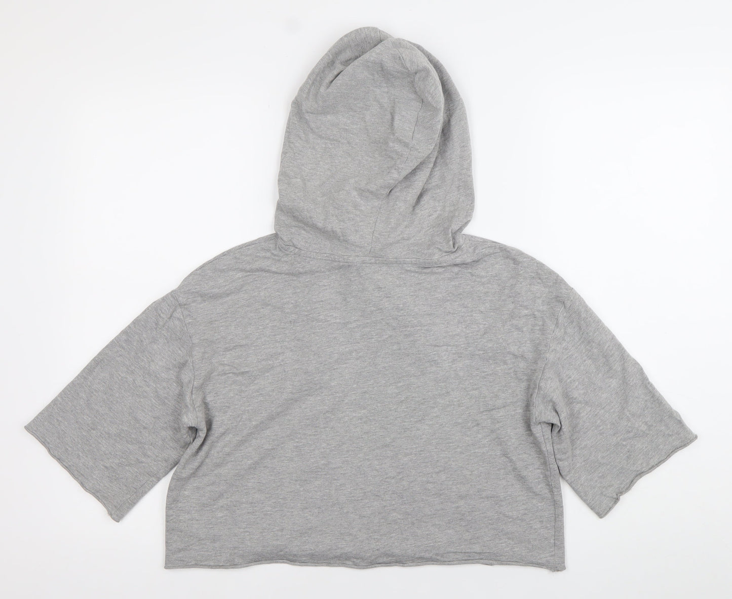 Womens UK Size XS H&M Divided Grey Cropped T-Shirt