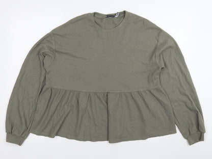 Womens UK Size 6 ASOS Green Tunic Blouse